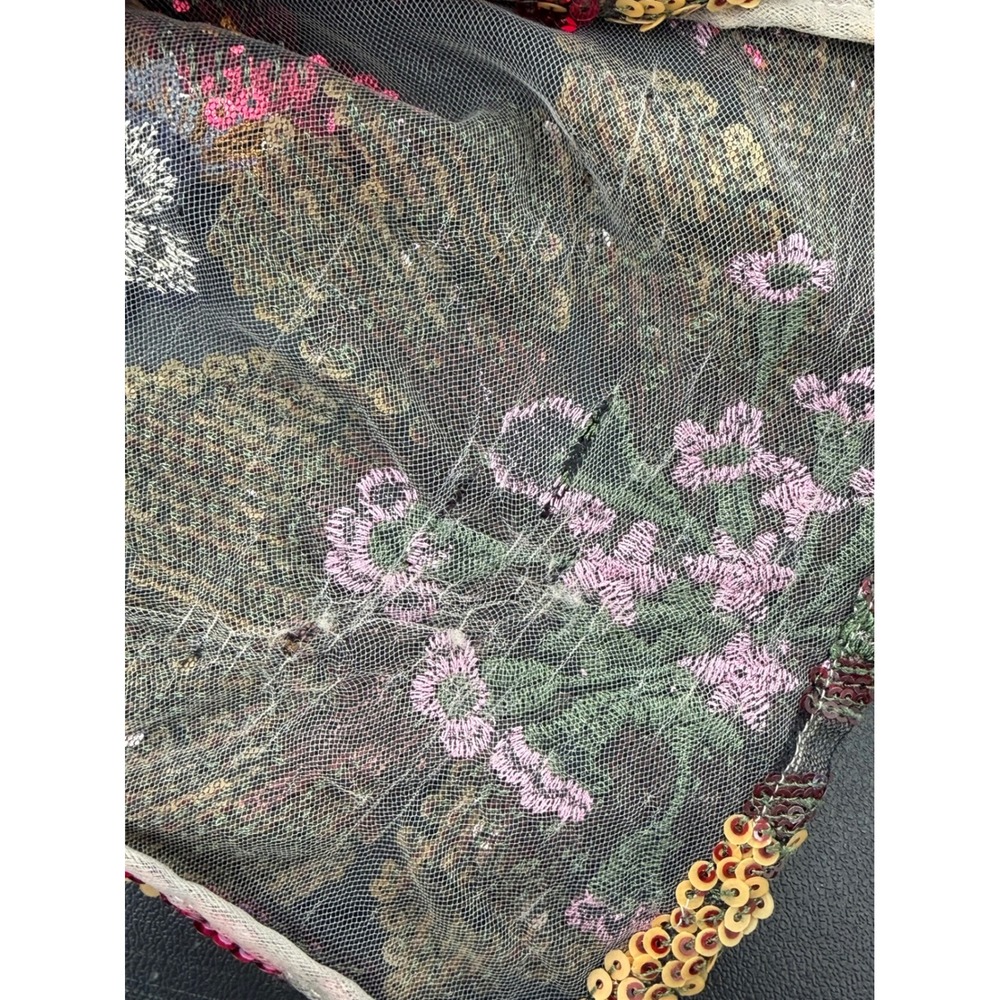 Bronx & Banco Dahlia Gown Strapless Floral Sequin Mesh Dress Multi Color Size L - Picture 6 of 6